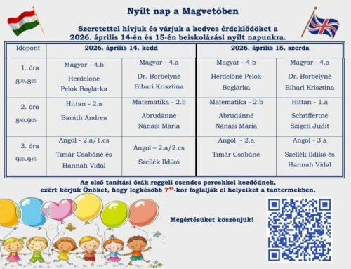 Magvető Református Általános Iskola Nyílt napok április 15-16
